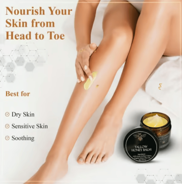 🏆Flash Sale⚡ 50K+ SOLD! Almost Gone-💥⏰Organic Grass-Fed Beef Tallow Balm with Raw Honey🔥