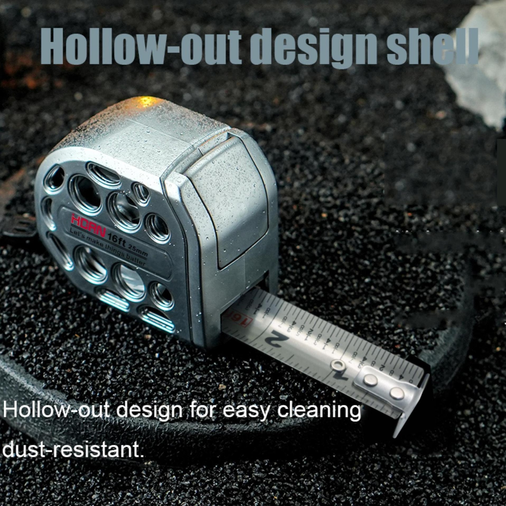 🔥2025 New 16/25FT Stainless Steel Measuring Tape, Anti Rust,Strong Magnetism on The Bottom,Hollow Design 🔥