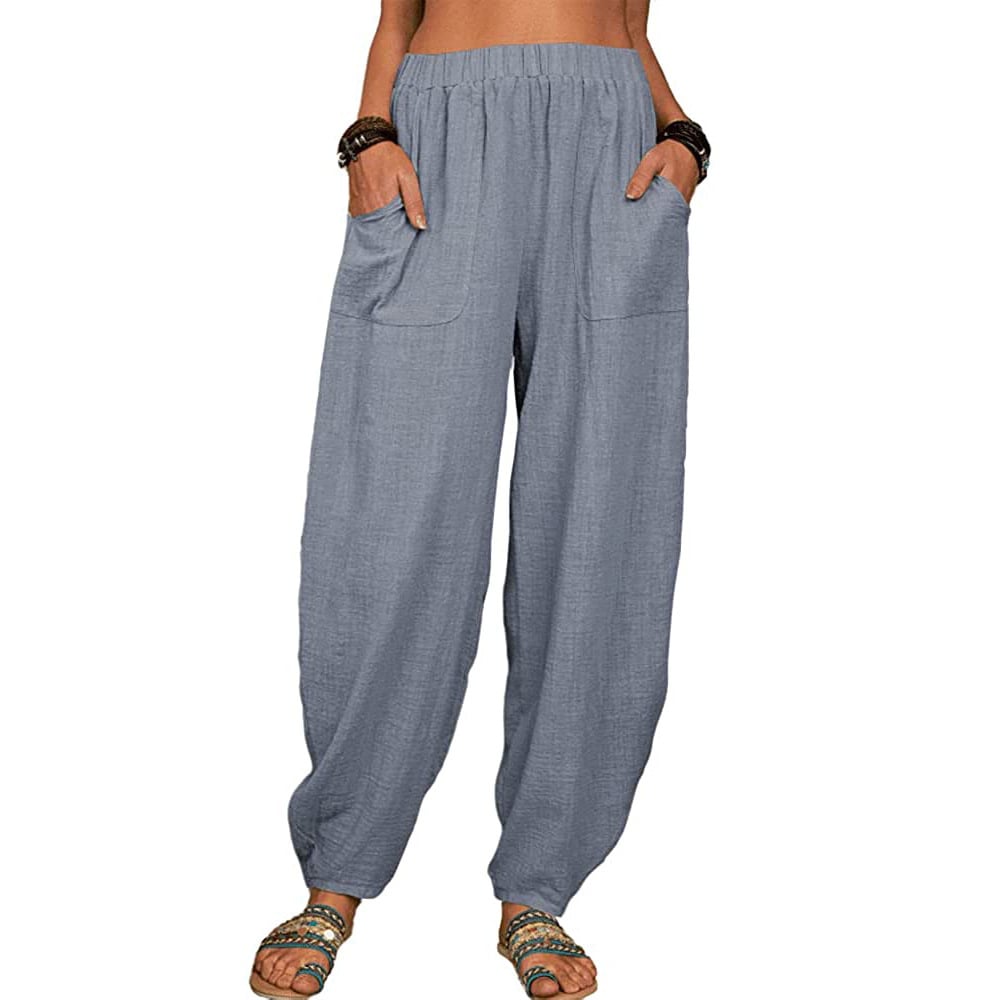Loose cotton linen casual harem pants